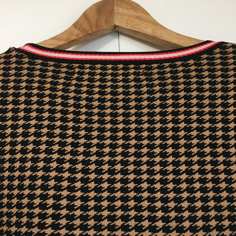 ONLY Zandra 2019 Pullover Houndstooth Knit Sweater With Preppy Stripes Size S - Picture 6 of 16